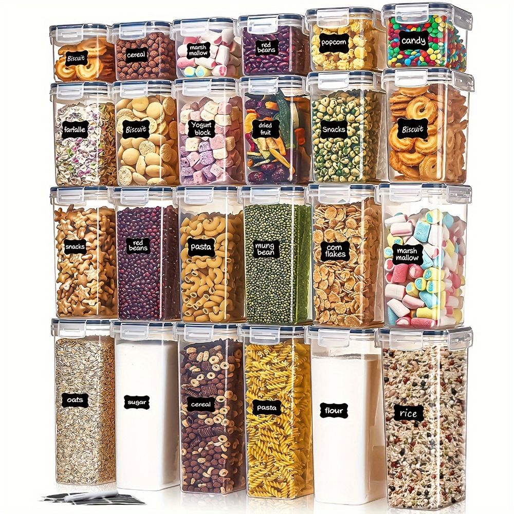 Kitchen Gadgets Storage Ideas - 24Pcs Food Storage Containers 12 Boxes