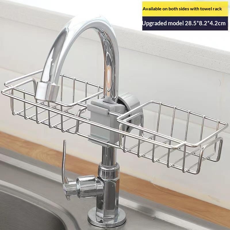 Kitchen Gadgets Storage Ideas - Soap Drainer Towel Rack Shelf Organizer