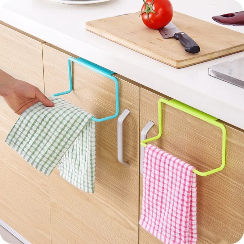 Kitchen Gadgets Storage Ideas - 1PC Plastic Hanging Holder Towel Rack