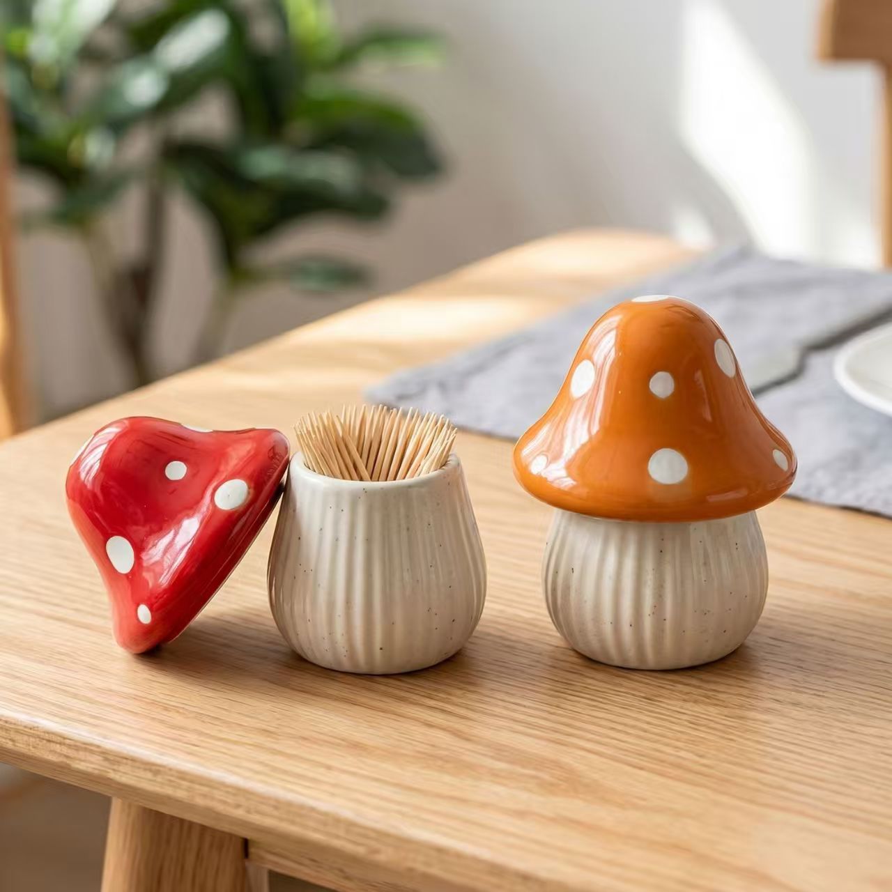 Cartoon Mushroom Ceramic Stora - đánh giá và giá Kitchen Gadgets Storage