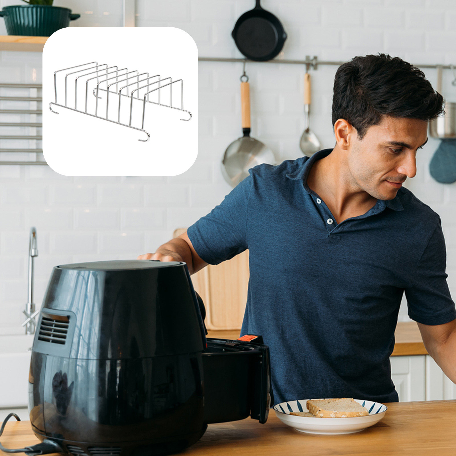 2Pcs Stainless Steel Air Fryer - đánh giá và giá Air Fryer Accessories