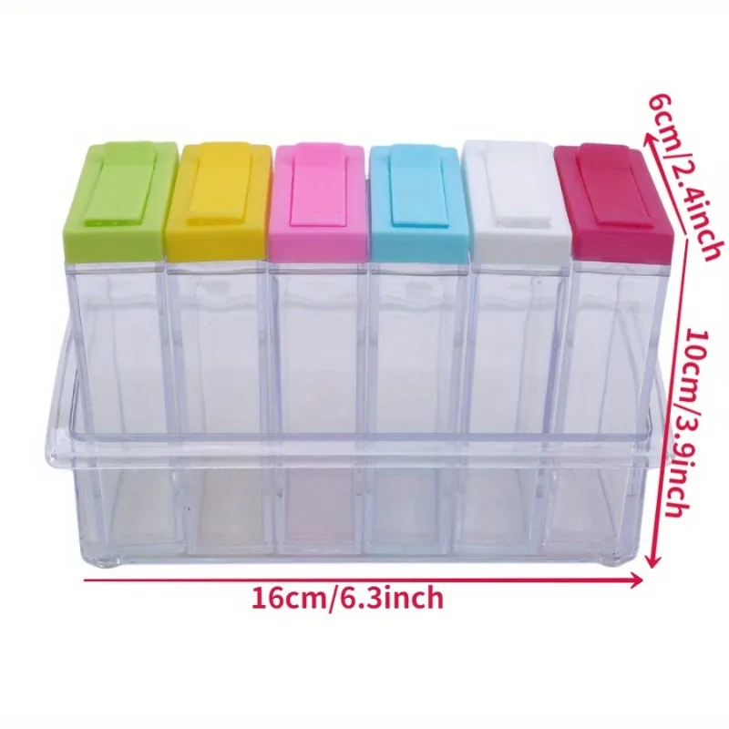 Transparent Seasoning Six Grid - đánh giá và giá Kitchen Gadgets Storage