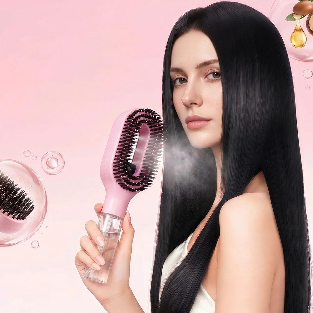 2 in 1 Spray Hair Brush Detang - đánh giá và giá Oil Mister Spray Bottle