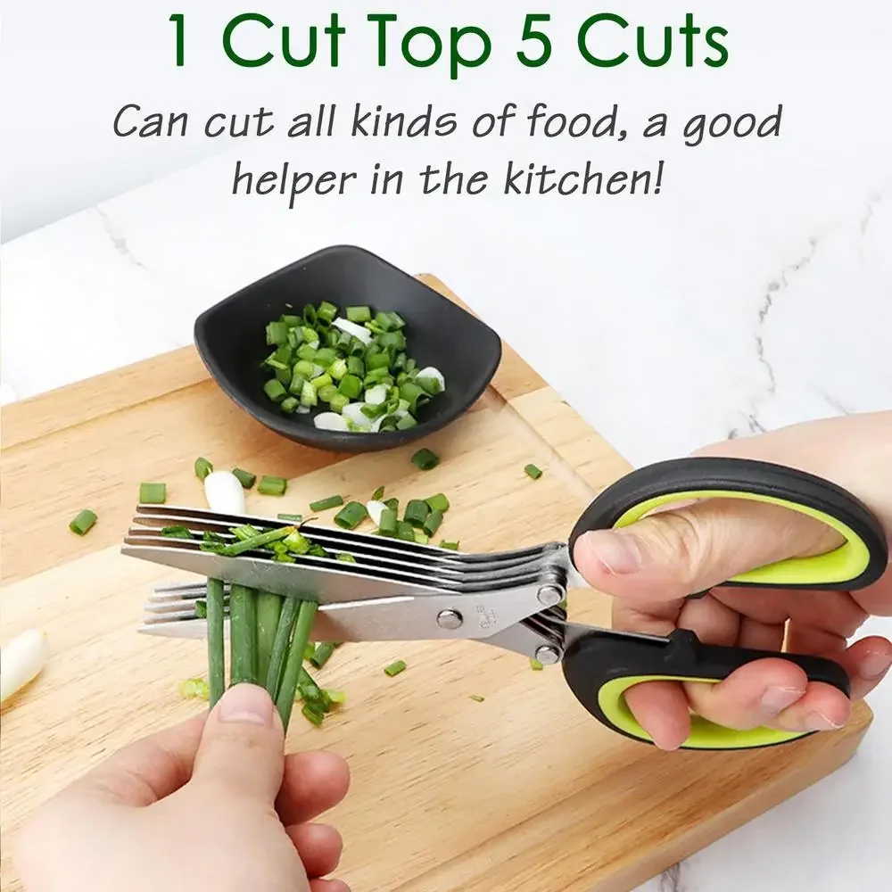 Multilayer Scissors Kitchen Sc - đánh giá và giá Herb Scissors 5 Blade