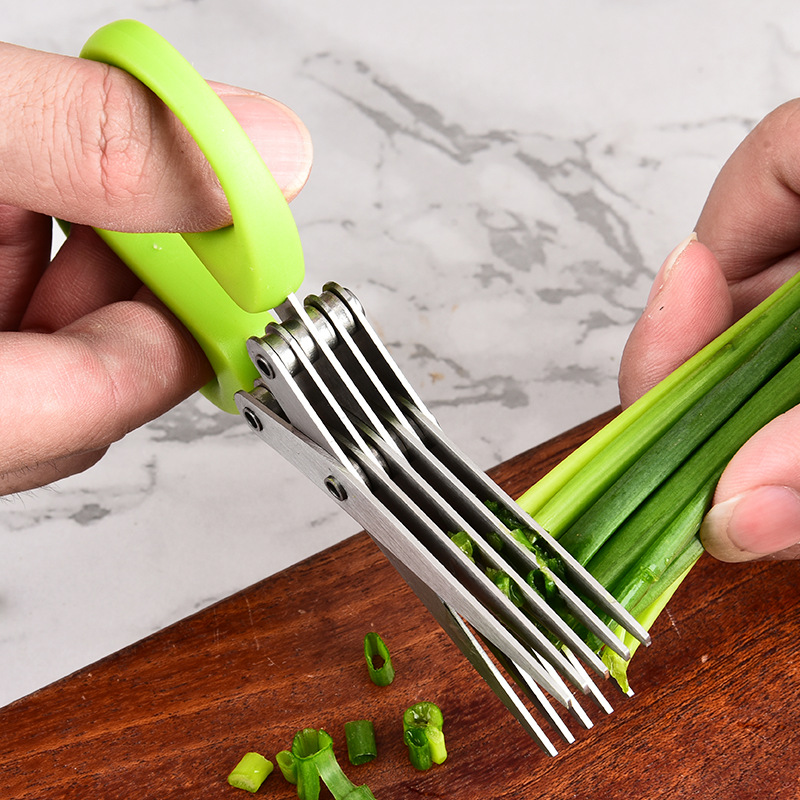 Stainless Steel Multi Layer 3  - đánh giá và giá Herb Scissors 5 Blade