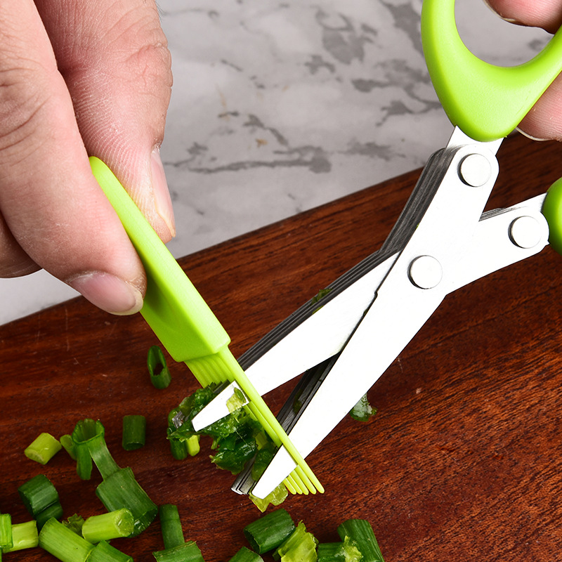 Stainless Steel Multi Layer 3  - đánh giá và giá Herb Scissors 5 Blade