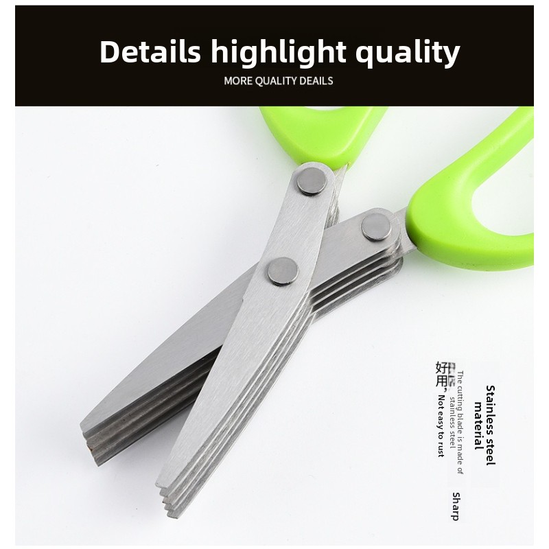 Stainless Steel Multi Layer 3  - đánh giá và giá Herb Scissors 5 Blade